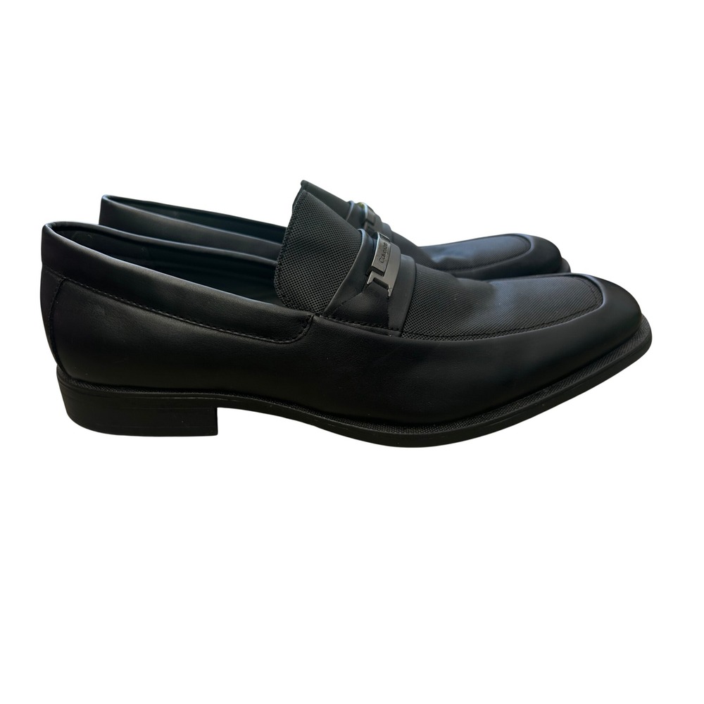 Calvin Klein Ernest Mens Black Square Toe Bit Loafer Dress Shoes 13 34F9143